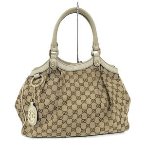 Gucci Sukey Shoulder Bag GG Canvas Beige